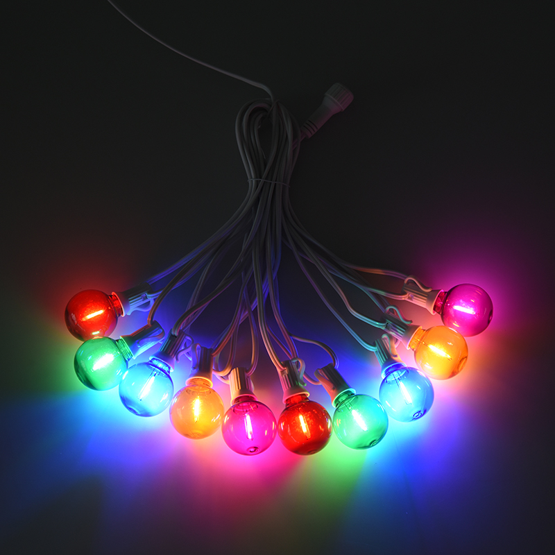G40卡扣式E12螺旋彩色装饰串灯(白色款式）